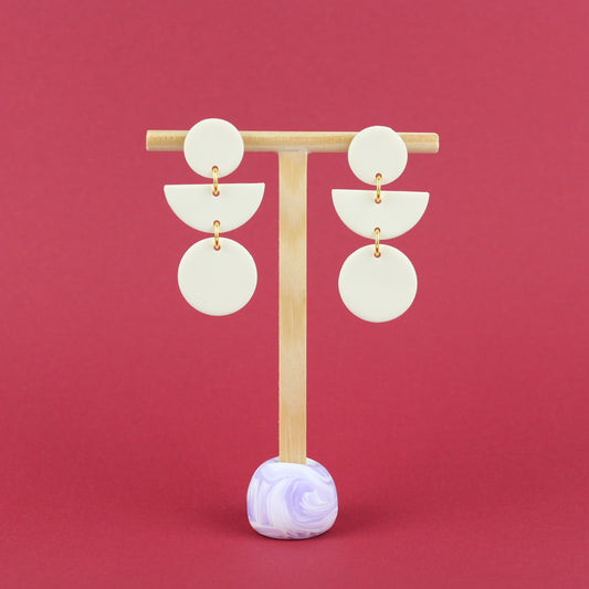 Shapes Ohrringe – weiß - Atelier Anda