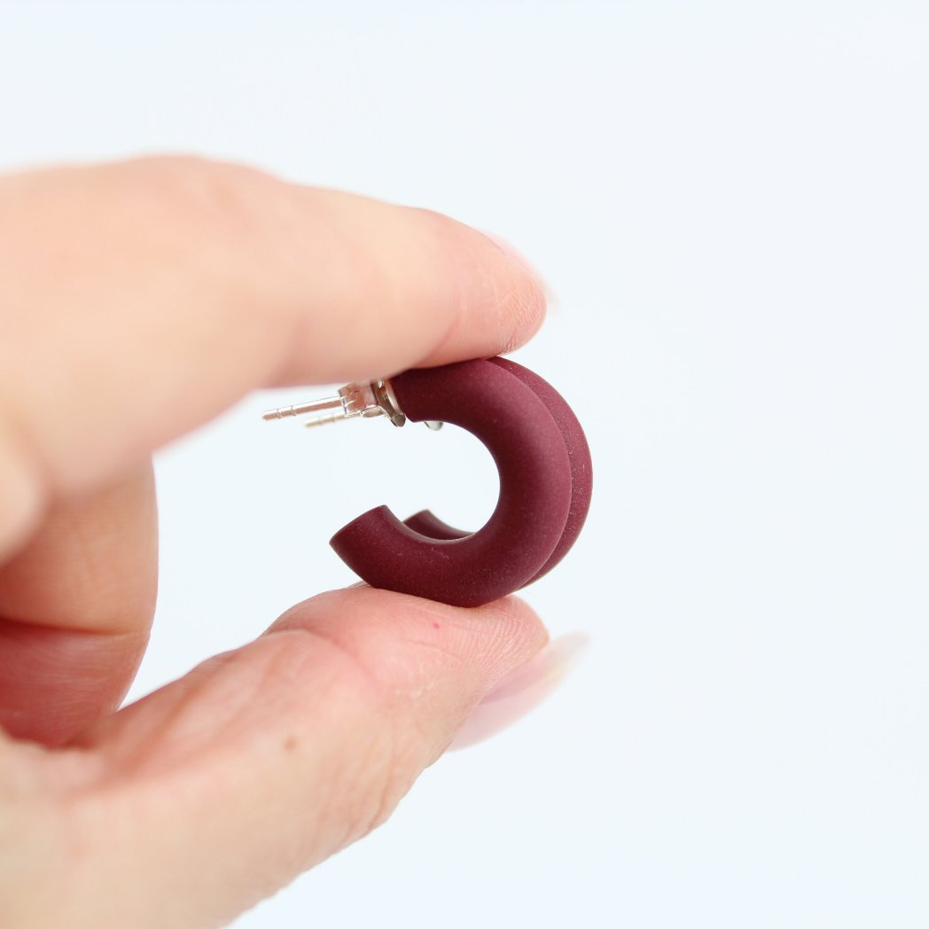 Mini Candy Hoops | Weinrot - Atelier Anda
