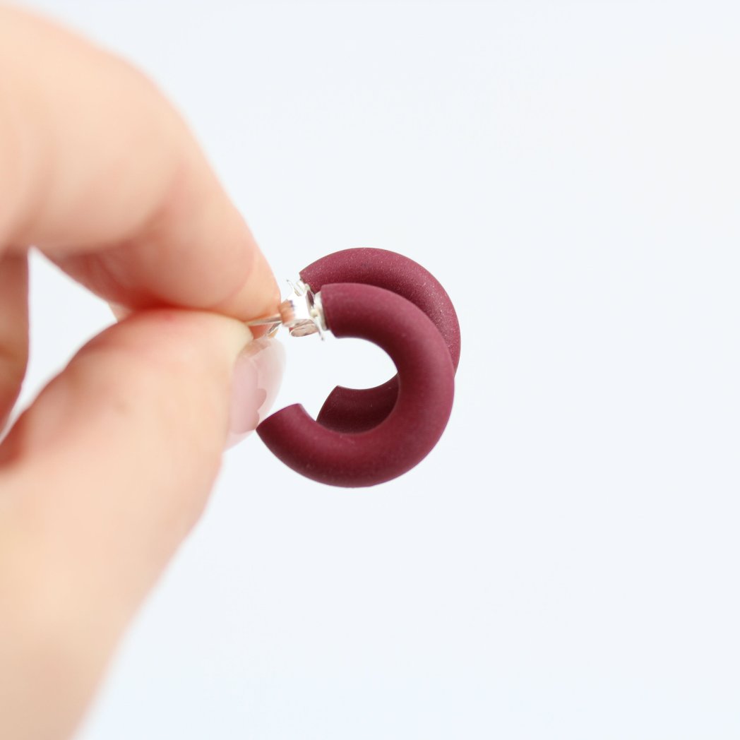 Mini Candy Hoops | Weinrot - Atelier Anda
