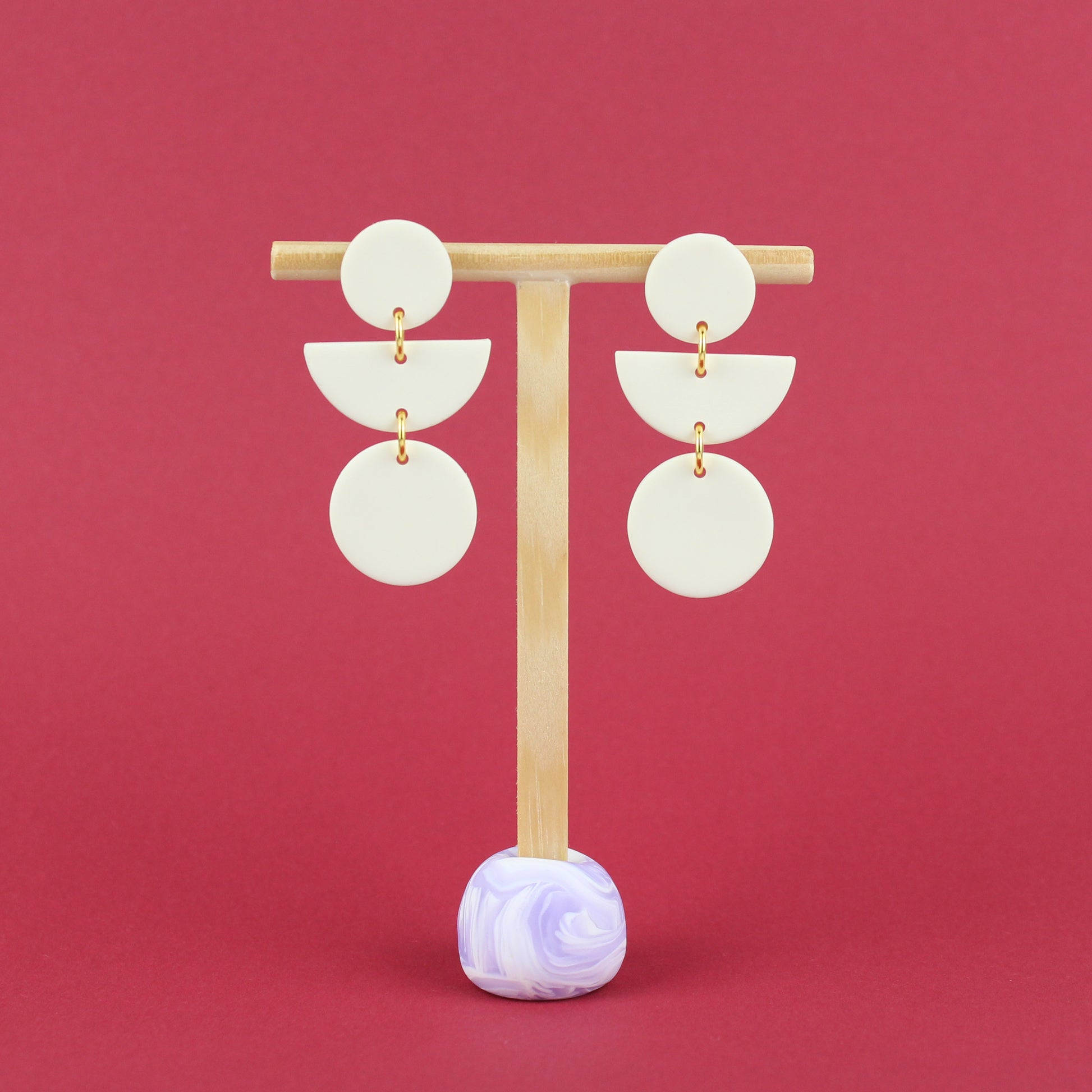 Shapes Ohrringe – weiß - Atelier Anda