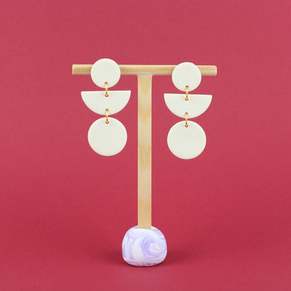 Shapes Ohrringe – weiß - Atelier Anda