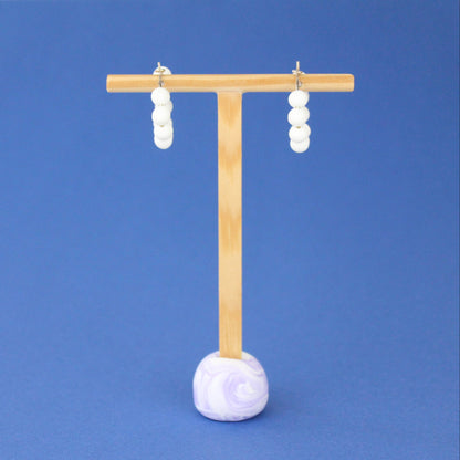 Creolen mit weißen Perlen - kleine Version