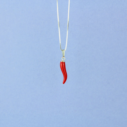 Cornicello Anhänger in sllber mit Kette