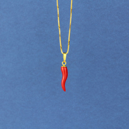 Cornicello Anhänger mit Kette in Gold