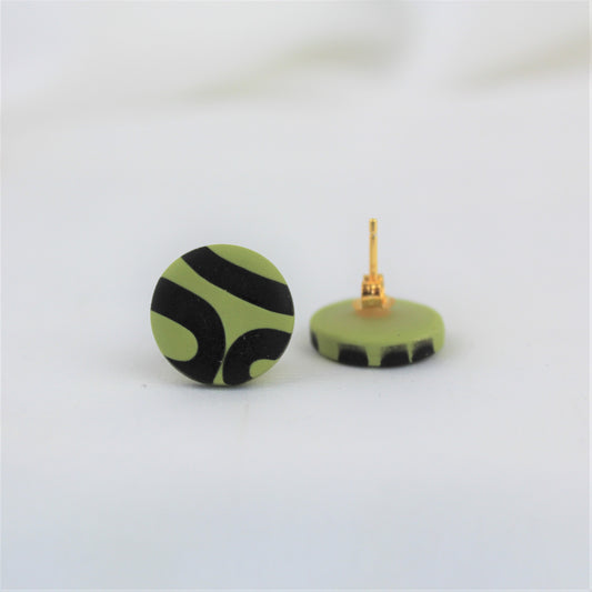 Ohrstecker | grün & schwarz - Atelier Anda