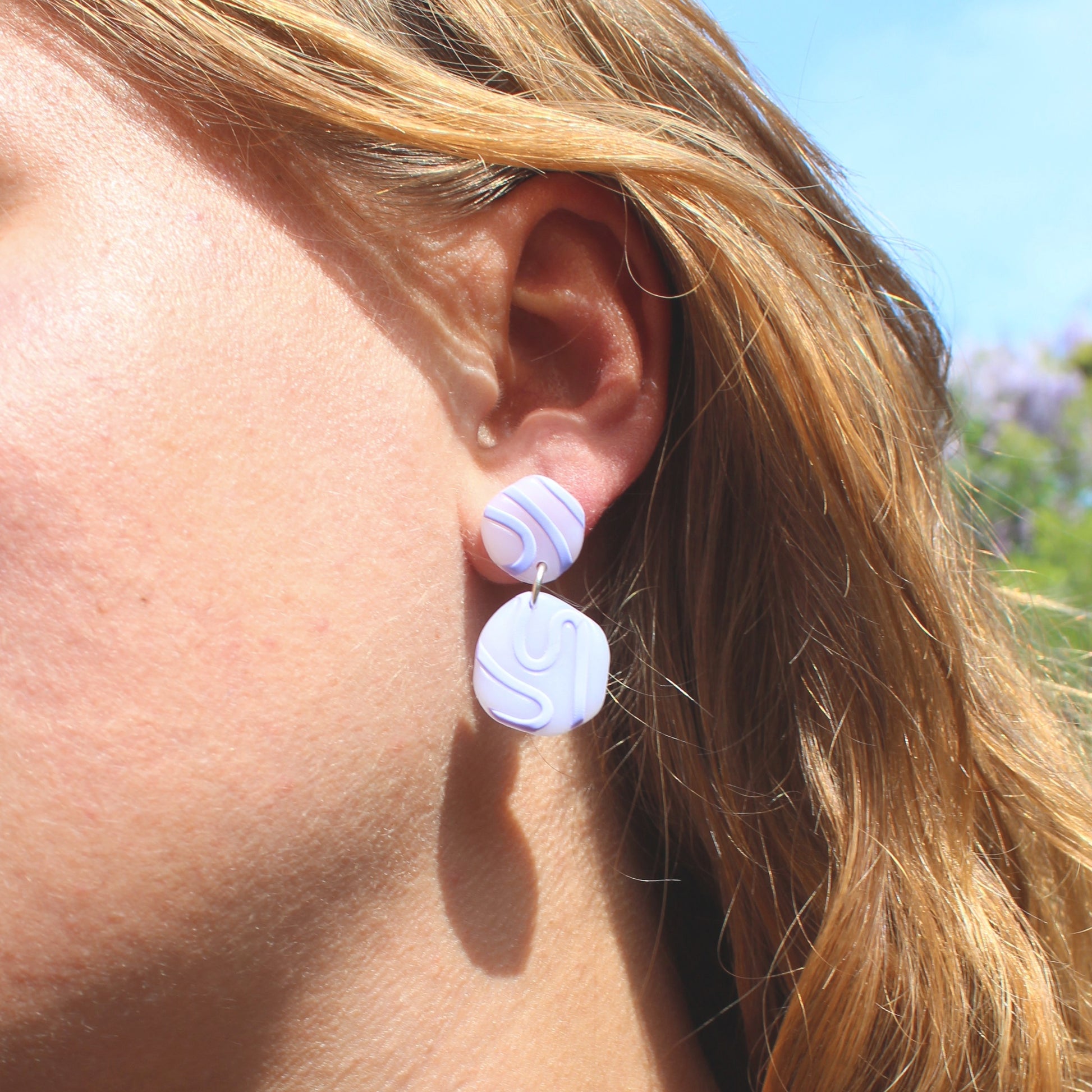 Luise #3 | Transparente Ohrringe mit Muster - Atelier Anda